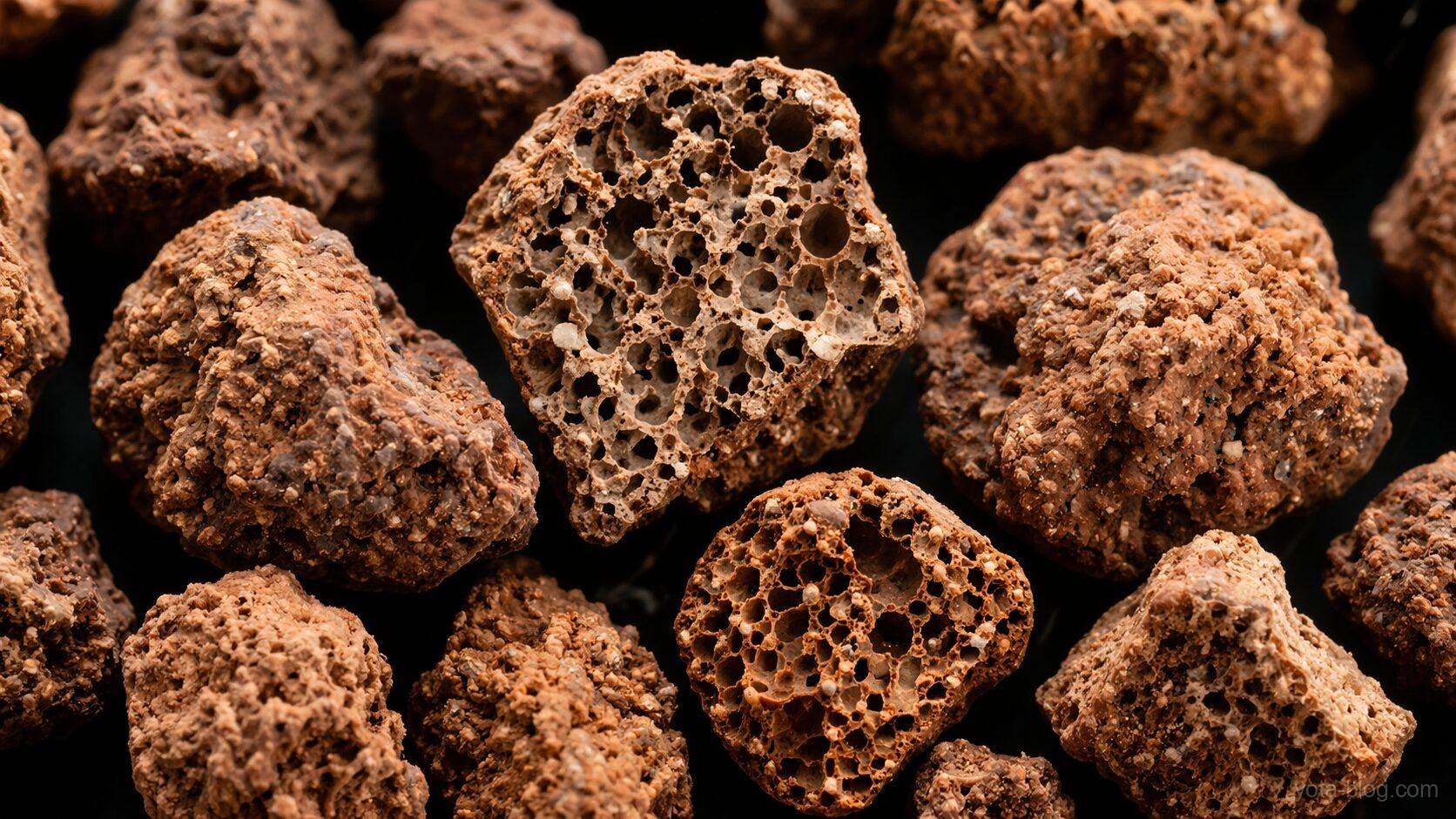 赤玉土を顕微鏡で見た構造